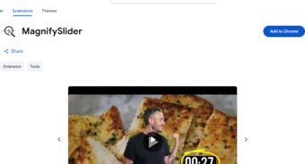 MagnifySlider on the Chrome Web Store with the Add to Chrome button